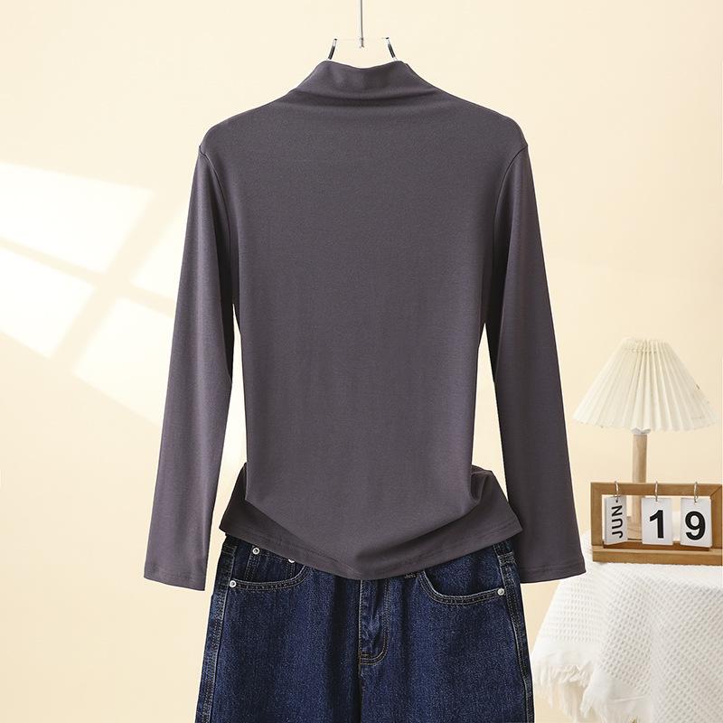 

Женский утягивающий базовый слой с длинным рукавом и высоким воротом 2025 - Модный осенне-зимний топ 2XL (140-160 lbs)