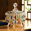 Candy Dish with Lid Christmas Crystal Candy Jar Decorative Covered Glass Jar Jewelry Box Buffet Biscuit Containers