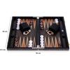 Engelhart- 250544 - Backgammon de luxe 15 pouces - Plaqué en bois d'ébène et vernis - brun