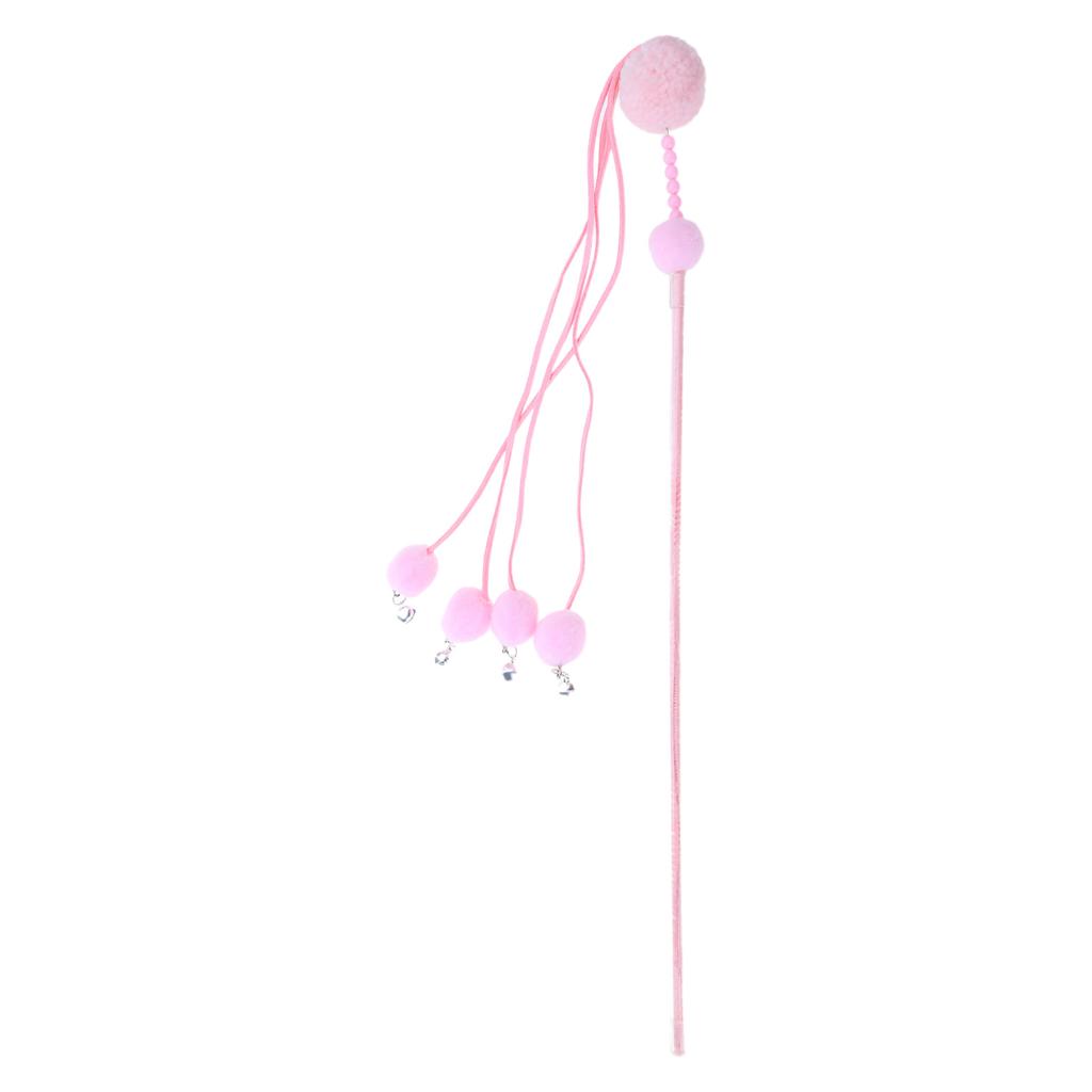 Cats Teaser Wand with Small Bells Long Interactive Stick Toy for Cats Tassel Chasing Funny Pet Cats Training Tools