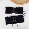 PU Leather Wide Belt Black Waist Corset Fashion Elastic Cummerbunds  Girl