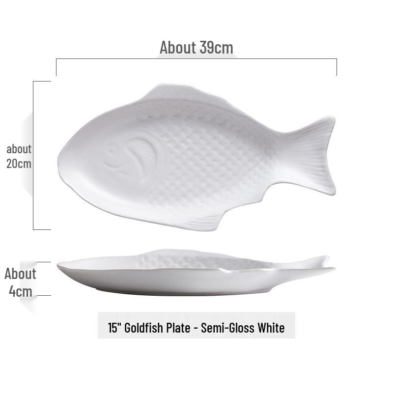 Nordic Style Ceramic Fish Plate for Breakfast & Western Cuisine