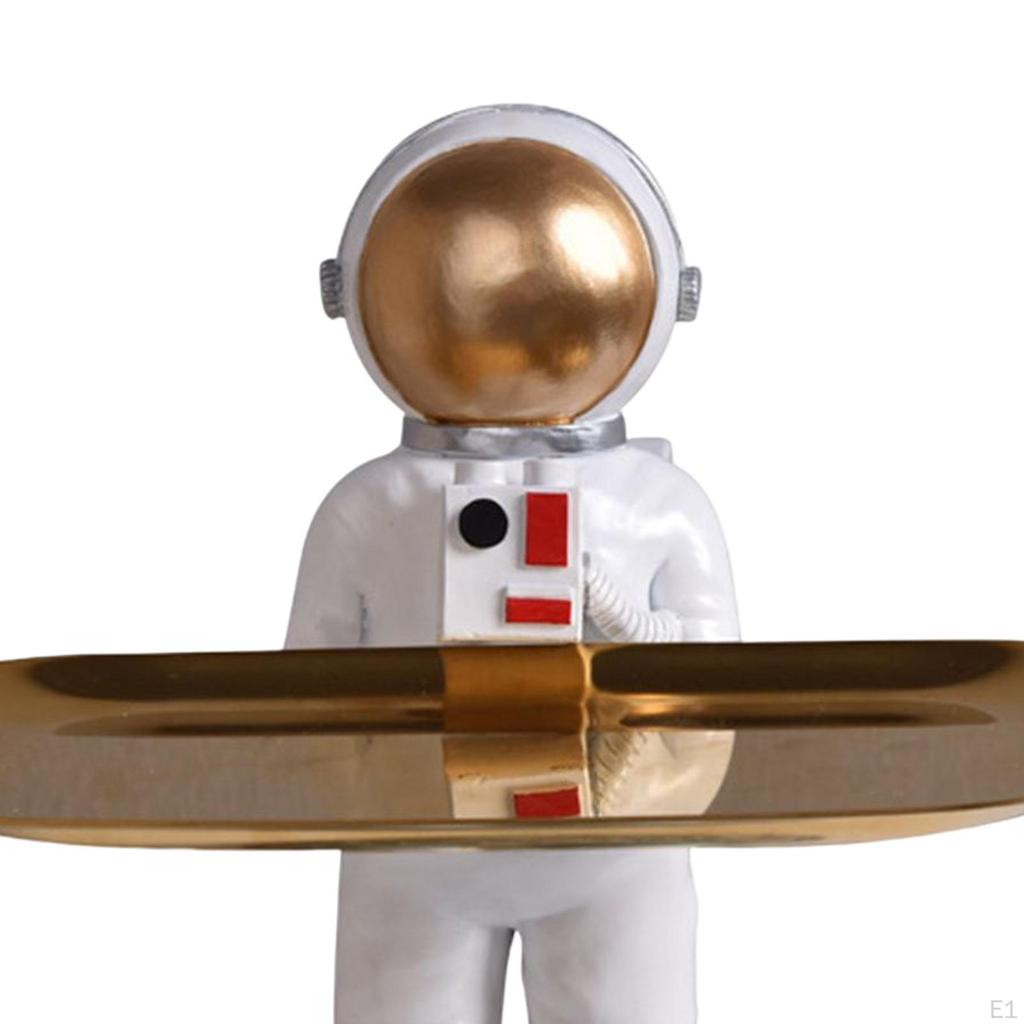 Chic Astronaut Statue, Holder Organizer Resin Figurine European Sundries Storage Tray for Dining