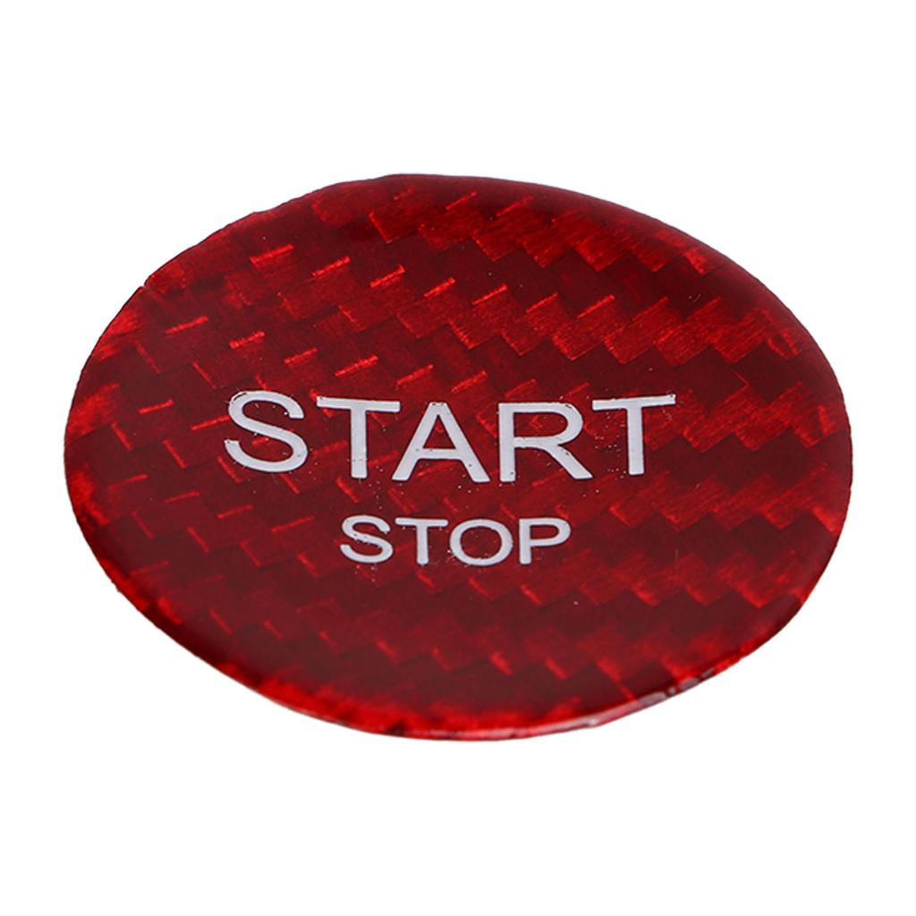 Engine Start Stop Button Switch Cover Carbon Fiber Ignition Starter Switch Sticker Replacement for