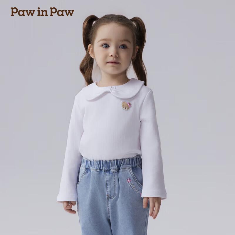 PawinPaw Baby Girl Cartoon Bear Doll Collar Long Sleeve T-Shirt 90cm