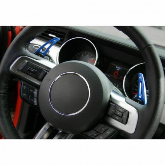 Blue Steering Wheel Shift Paddle Shifter Trim Cover for Ford Mustang 2015+ Parts