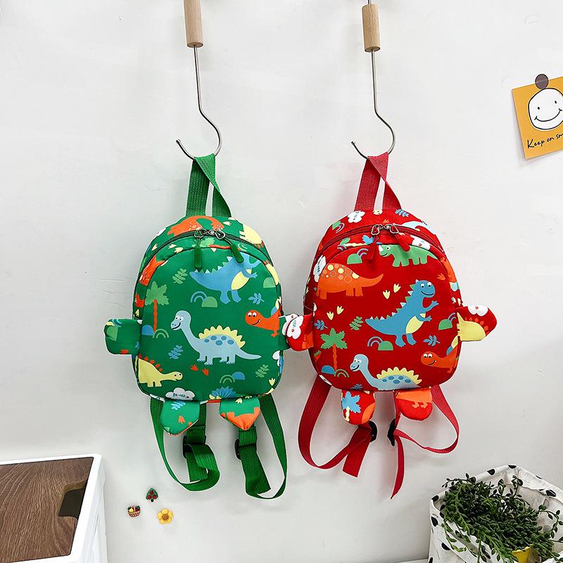 2026 Cute Dinosaur Kids Backpack: Playful Cartoon Double Shoulder Bag for Kindergarten & Primary School Boys and Girls
