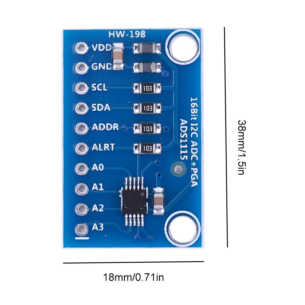 ADS1115 ADC 4 Channel Development Board with Programmable Gain Amplifier 2.0V To 5.5V High Precision for Arduino Raspberry Pi