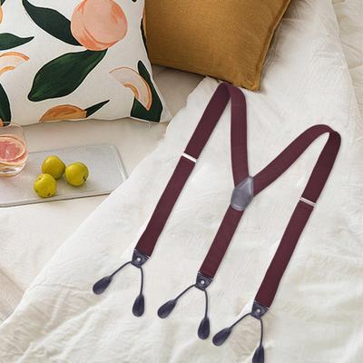 Bretele pentru bărbați cu închidere cu 6 nasturi Design anti-alunecare Elastic reglabil Menține-ți pantalonii sus Bărbați