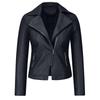 Women Fashion Short Coat Faux Leather Jacket Zipper Overcoat Pocket Outwears