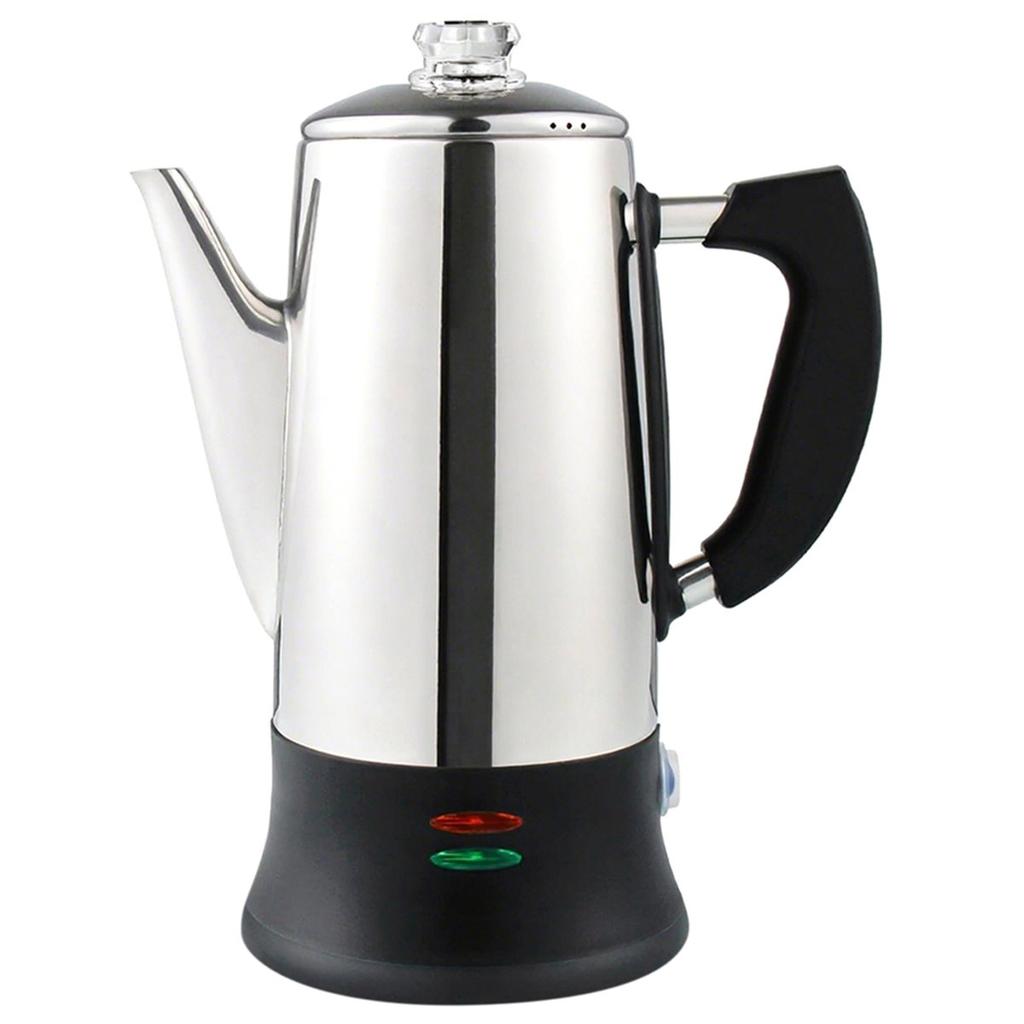 Stainless Steel Espresso Coffee Maker Electric Percolator Coffee Pot 12 Cups Home 110v US Plug