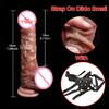 Realistischer Dildo für Frauen Echte Haut Silikon Penis Gleitende Hoden Saugnapf Schwanz 18+ Lesbische Sexspielzeuge Strap-On Dildos
