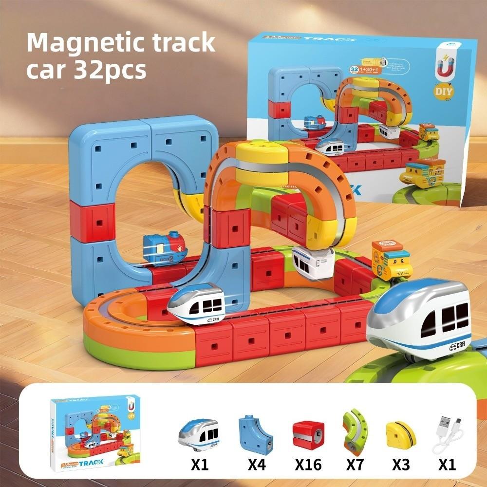 DIY Track Fusio Magnetic Car Toy 3D Cube Track Trackle Toy Set New Track Fusio Toys