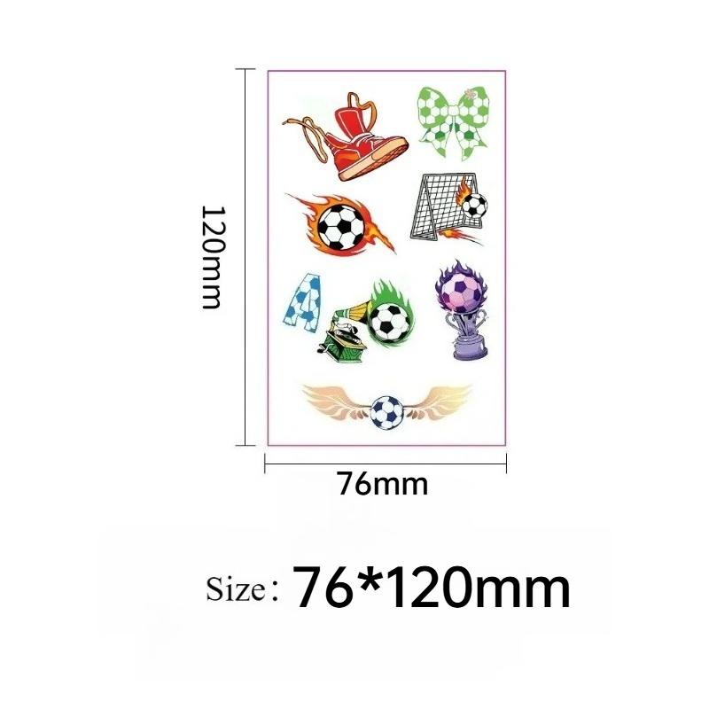 10PCS Glow In The Dark Football Temporary Tattoo Stickers Luminous Face Stickers for Sports Fan Parties Cartoon Soccer Themed Decorative Body Stickers WS-K254 (1 sheet)