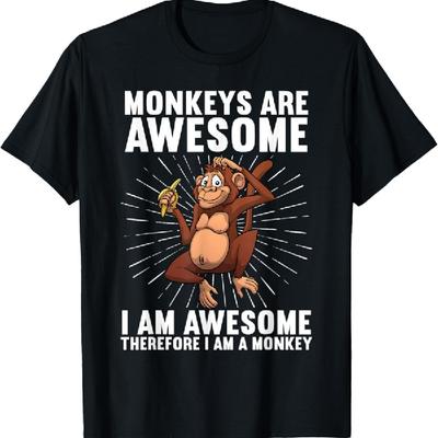 Lustige Affenkunst für Männer Frauen Kinder Zootier Affenliebhaber T-Shirt