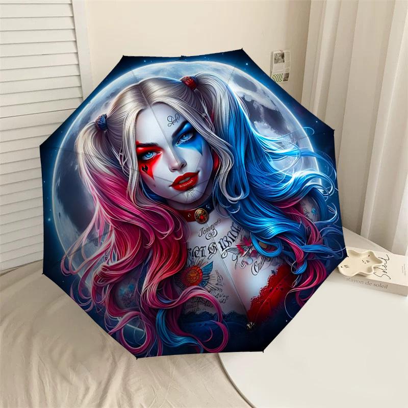 1PC Warner Tattoo Moon Umbrella-8-Rib Reinforced, Automatic Open, Lightweight-A96