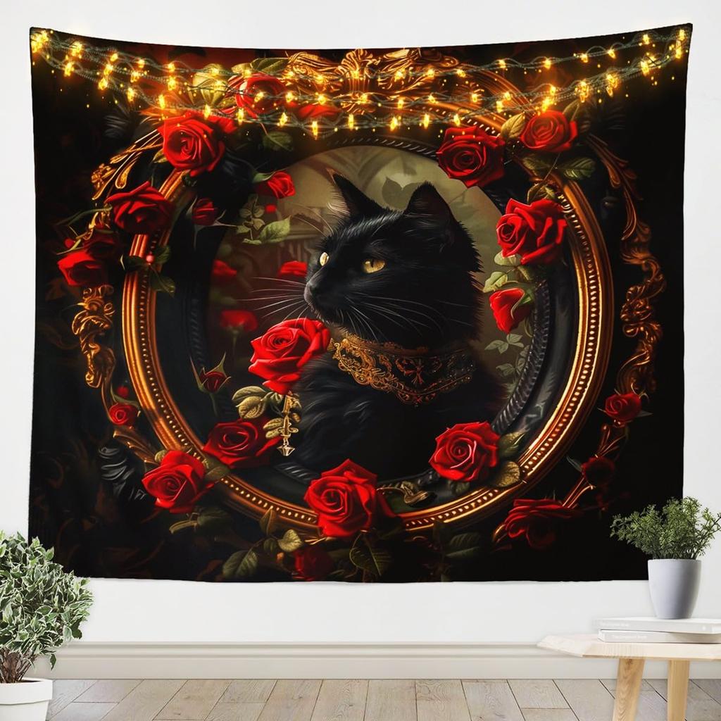 Vintage Japanese Tapestry, Red Sun and Water Reflection Print Wall Hanging with Cherry Blossom for Dorm and Living Room Decor