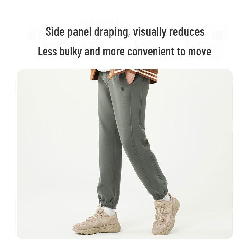 Jingdong Crafted Men's Lamb Fleece-Lined Winter Jogger Pants