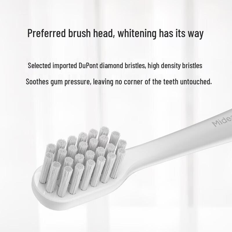 Midea MR1 Series Adult Sonic Electric Toothbrush with 2 Brush Heads CN Plug (adapter Included)