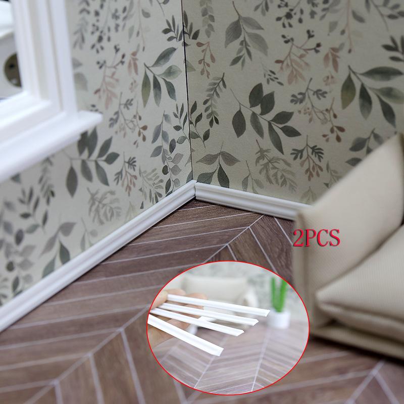 2PCS 1:12 Dollhouse Miniature Skirting Line Mini Waistline Bathroom Living Room Decor Plaything Doll House Accessories