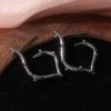 Vintage Black Color Metal Carving Geometric Heart Patterns Dangle Earrings for Women Jewelry