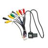 8 Lead Car Head Unit Harness with Card Slot Extension, Microphone Line and Grouped Cable Layout for Backup Camera and In Panel Media Connections