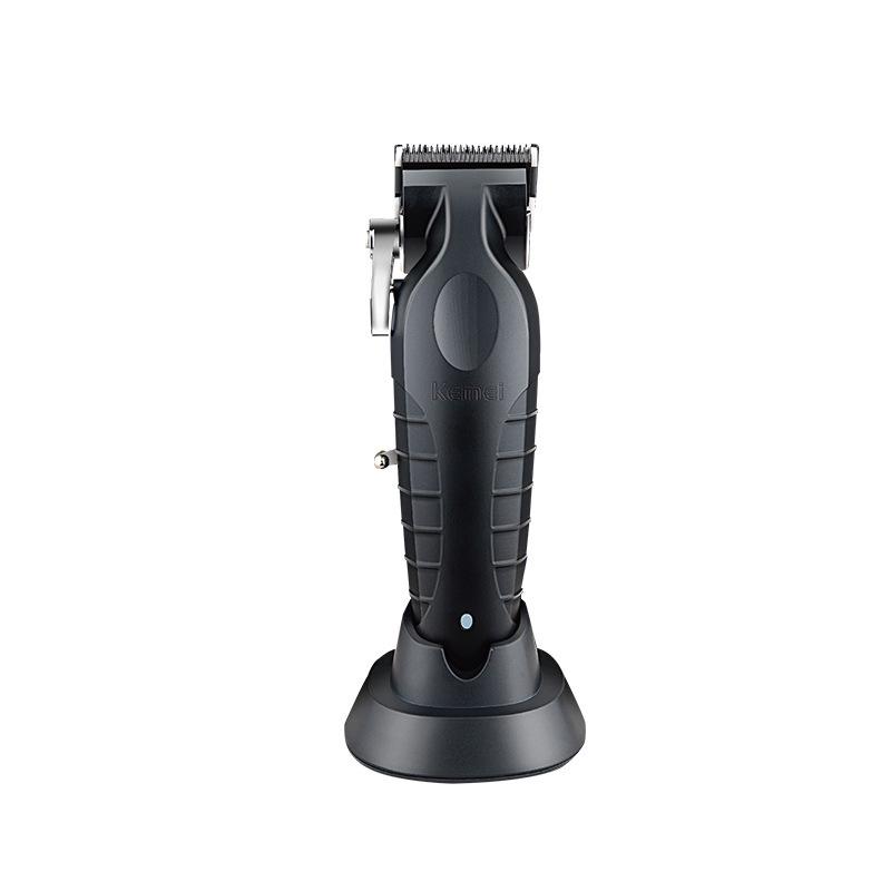 Kemei KM-2296 Electric Hair Clipper with Base, USB, Oil Head Engraving, Professional Barber Trimmer