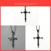 Gothic Skull Cross Pendant Necklace For Women With Vintage Punk Style
