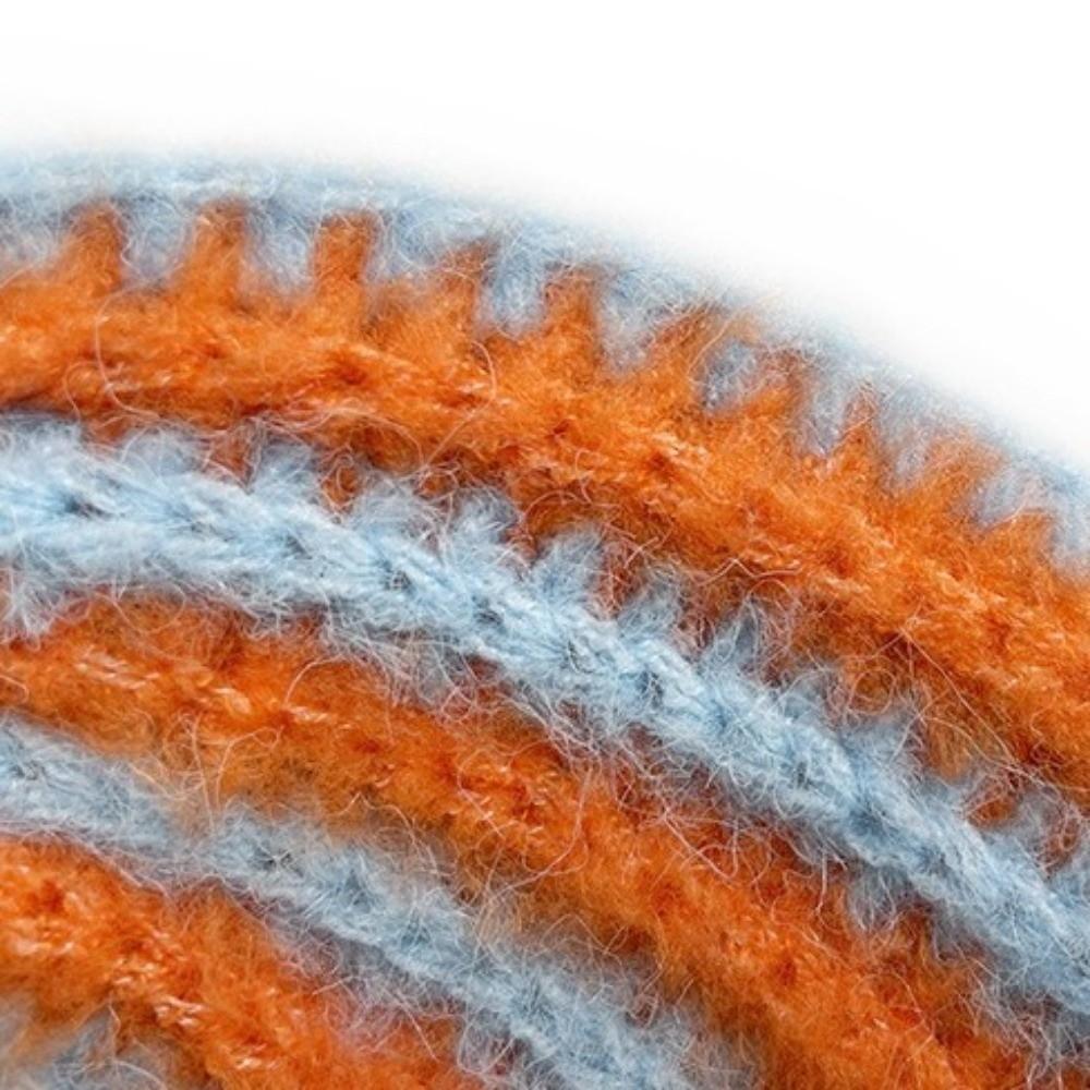 Bonnet Tricoté Rayé Bonnet Pull-Over Anti-Froid Chapeau Chaud Tendance Automne Hiver