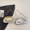 Women PU Leather Trendy Clutch Purses Solid Color Metal Decoration Evening Bag Hand-held Shoulder Clutch Bag for Wedding Party