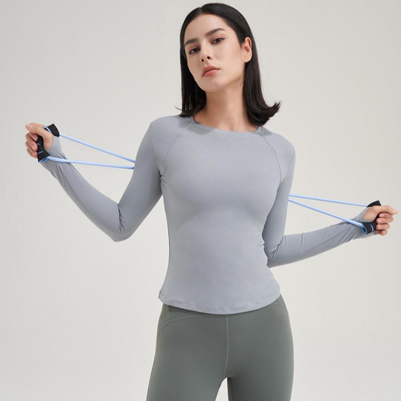 

Yoga Clothes for Women Running Sports Professional Pilates Training Quick-drying Long-sleeved Tops New Fitness Clothes for Autumn and Winter XL