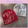 Simple Color Blocked Letter Pattern Neutral Casual Warm Knitted Hat For Streetwear Style
