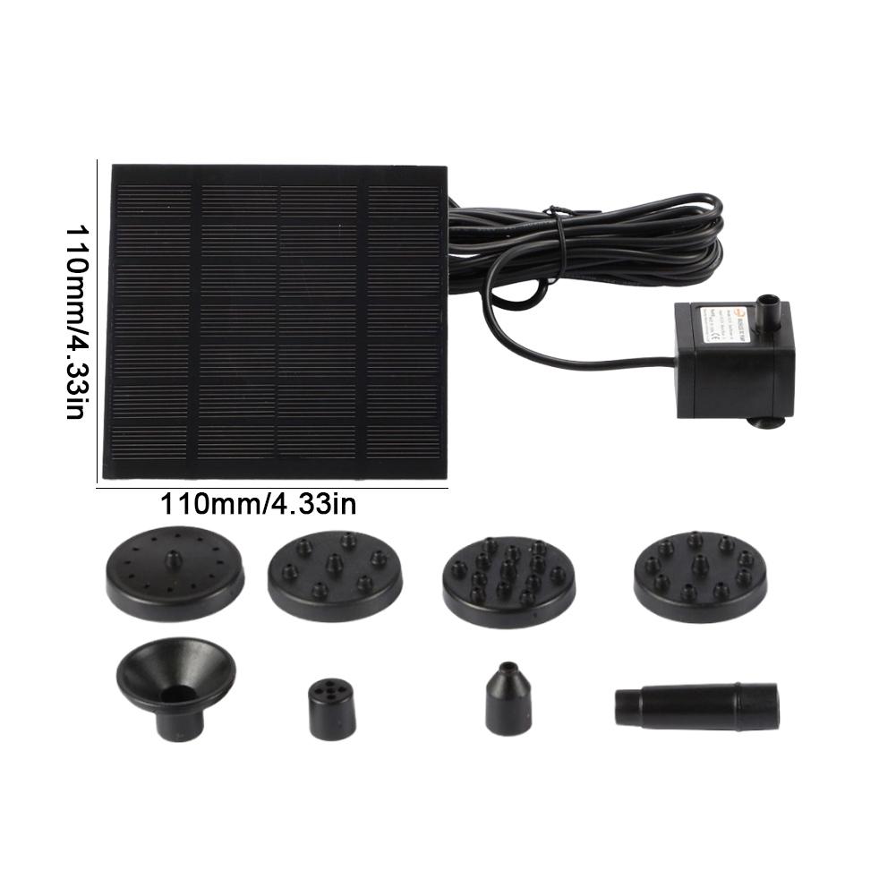 1.2W Solar Fountain Pond Pump Kit 200L/h with 6 Nozzles Solar Water Pump Kit Solar Fountain for Bird Bath Ponds Garden Fish Tank