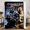 Two armed characters in tactical gear facing opposite directions. for all seasons blanket lunch break throw gift