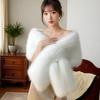 Versatile Warm Shawl Winter Dress Cheongsam Bridal Cape Wedding Dress Autumn/winter Warm Faux Leather Fox Fur Scarf