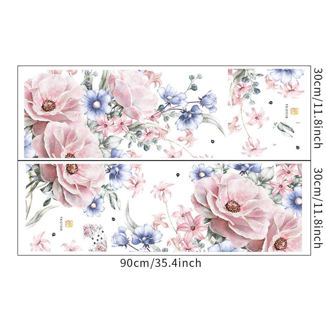 

Pink blue floral living room bedroom landscaping decoration wall sticker