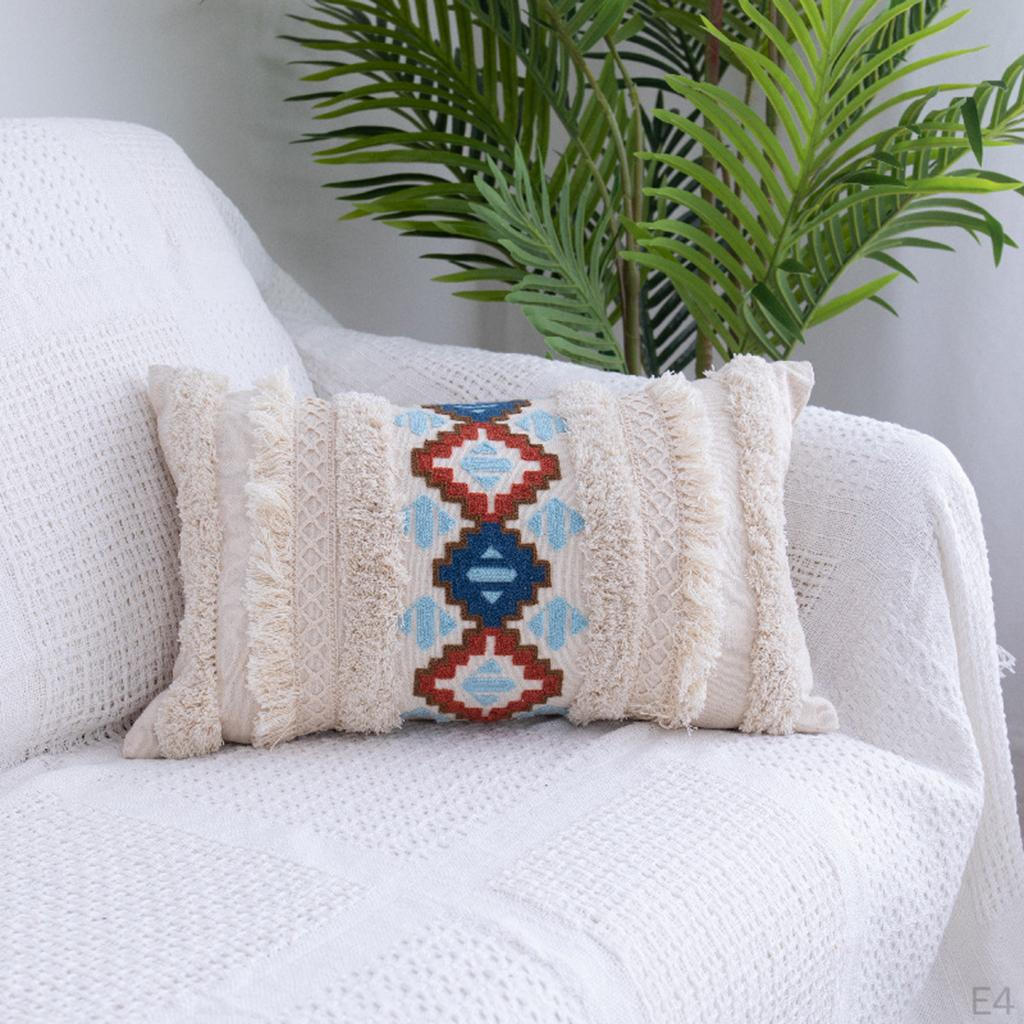 Cover Tufted Throw Case with Tassel Square Rectangle Woven Decorative Sofa Bedding Cushion