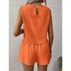 Women's Solid Color Simple Fashion Casual Sleeveless Top and Shorts Set