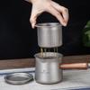 Boundless Voyage Titanium Kyusu Teapot, 380ml, Teapot with Strainer, Suitable for Open Fire, Ultra-Lightweight, Rust-Resistant, and Unbreakable,