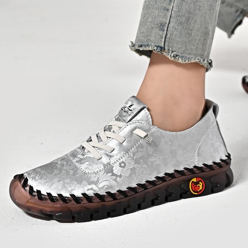 Damen Wanderschuhe Mokassins Fahrschuhe Komfort Flats Casual Plus Size Outdoor Handgefertigte Schuhe