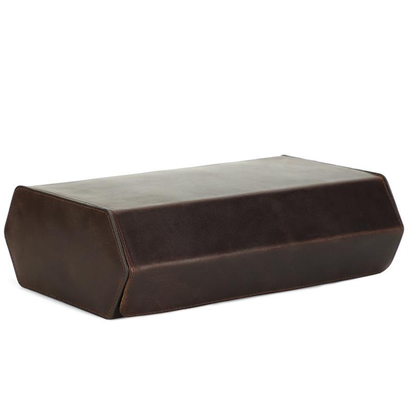 

Винтажная шкатулка ручной работы из кожи Crazy Horse на восемь часов кофейный