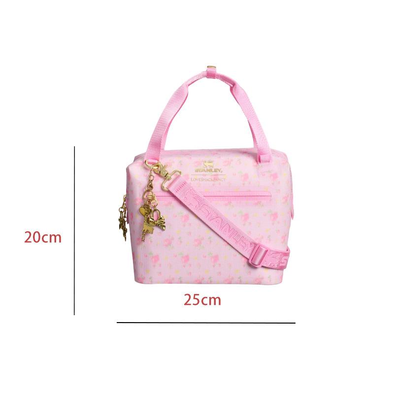 Blumige Weiche Kühlertasche Umhängetasche Outdoor Wasserdicht Tragbare Lunchbox Tragetasche Reise Isoliertasche Große Kapazität Kühler