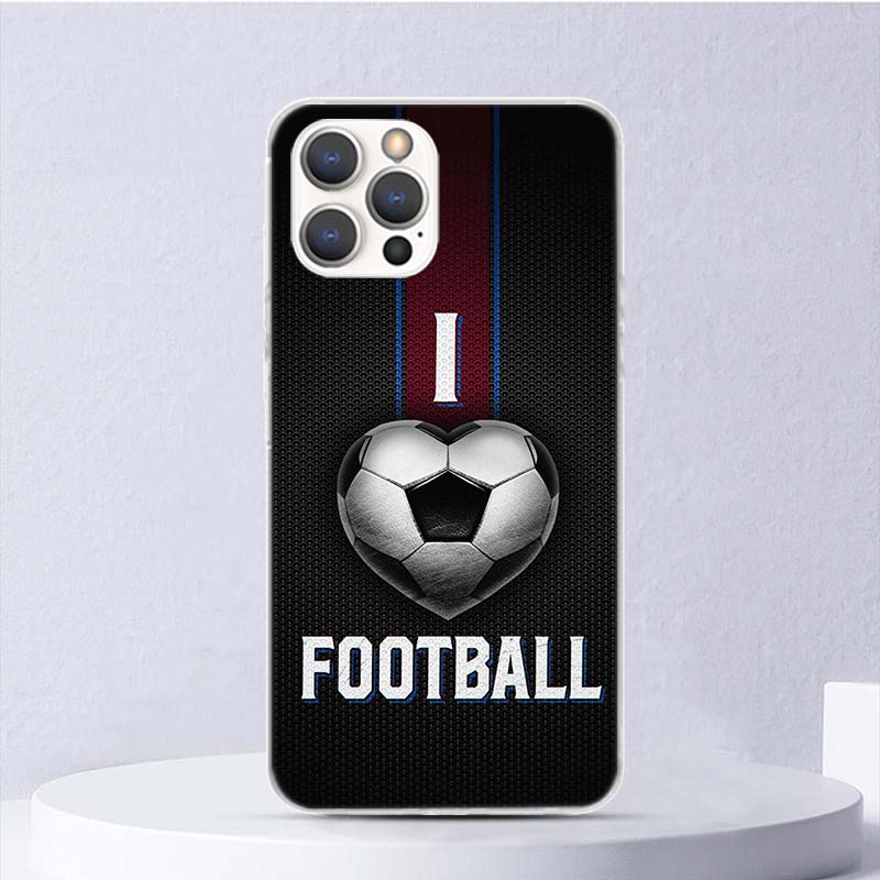 Football Soccer Ball Design Soft Case For iPhone 11 12 13 Mini 14 Pro Max Apple Phone Cover X XS XR SE 7 Plus 8 + 6 6S 5S Funda