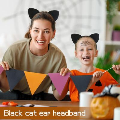 Cat Ear Headband Adults Kids Halloween Cosplay Makeup Hair Hoop Face Painting Versatile