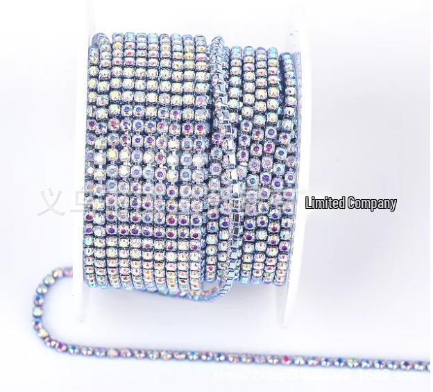 Mjuk Silver/Guld Röd AB Vit Diamant Strasskedja för Kläddekoration (SS4.5-SS18)