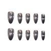 Short Stiletto Press-On Nails With Chrome Plating Glitter Finish Women