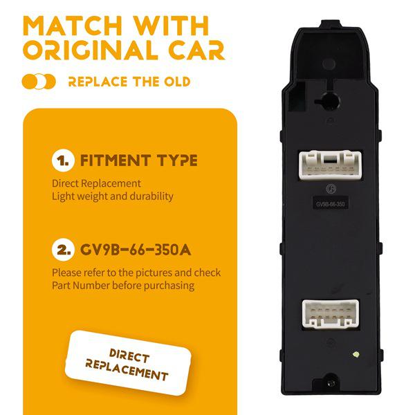 GV9B66350A Left Front Window Control Switch for 2014-2018 Mazda 6 Atenza - GV9B-66-350A