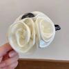 1pc High end satin rose flower claw clip temperament hair clip large elegant back of the head disheveled shark hair
