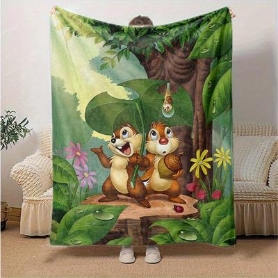 1 buc, Pătură Disney Chip & Dale Pături Decorative cu Animale pentru Canapea, Pat, Mașină, Călătorii, Camping, Cadouri, Cameră, Sufragerie, Exterior