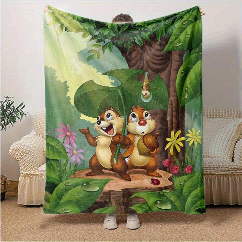 1pc, Disney Chip & Dale Throw Blanket Animal Decorative Blankets for Couch, Bed, Car, Travel, Camping, Gifts, Room, Living Room, Outdoor